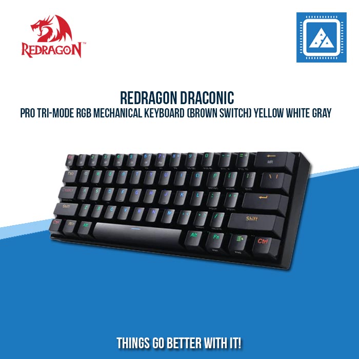 REDRAGON DRACONIC PRO TRI-MODE RGB MECHANICAL KEYBOARD (BROWN SWITCH) BLACK REDRAGON DRACONIC PRO TRI-MODE RGB MECHANICAL KEYBOARD (BROWN SWITCH) BLACK